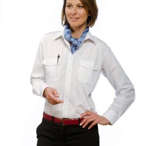 Nordhandel Pilotenblusen, weiß, langarm 32334